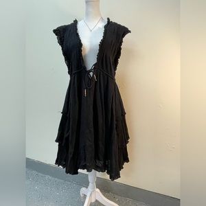 Free People Antoinette Mini Endless Summer Sleeveless Ruffle Dress Tiered Medium